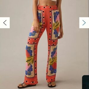 Farm Rio Nwt Surreal Scarf Pull-On Pants